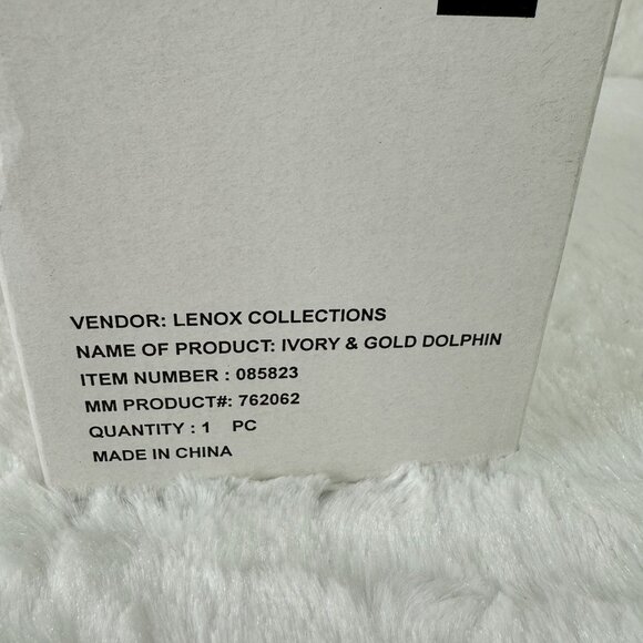 Lenox Ivory & Gold Dolphin Figurine - Fine China Sculpture #085823 original box - Picture 6 of 6